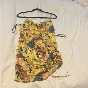 Forever 21 Yellow Floral Print Mini Dress